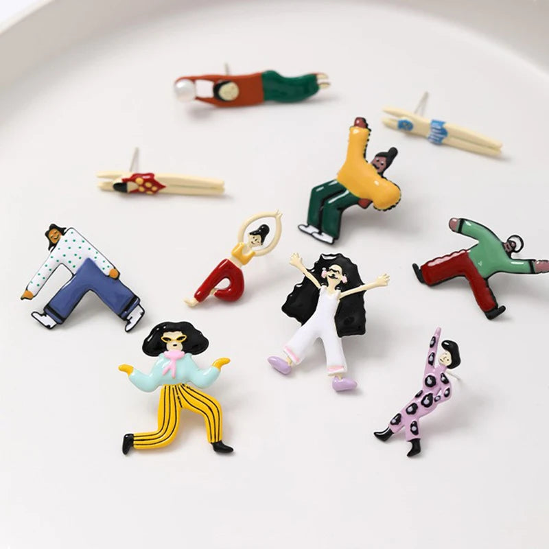Cartoon People Pop Stud Earrings (20 Designs)
