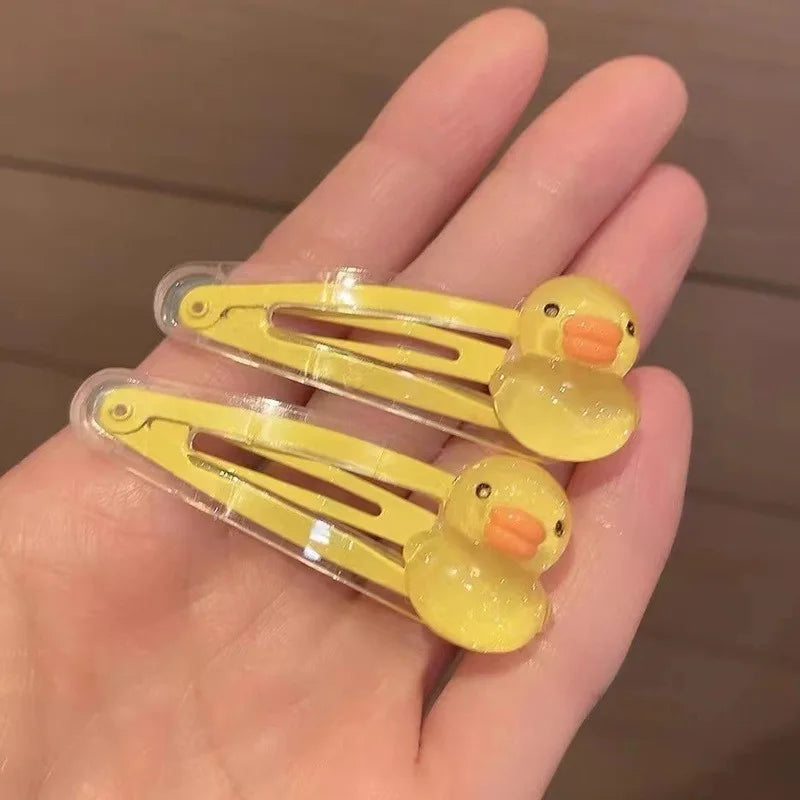 Rubber Duckie/Pink Tulip Hair Clip Sets