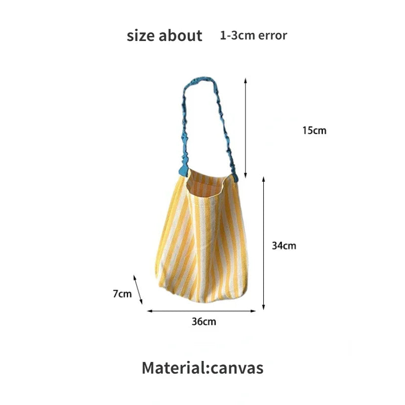 Ice Cream Stripe Pattern Shoulder Bag