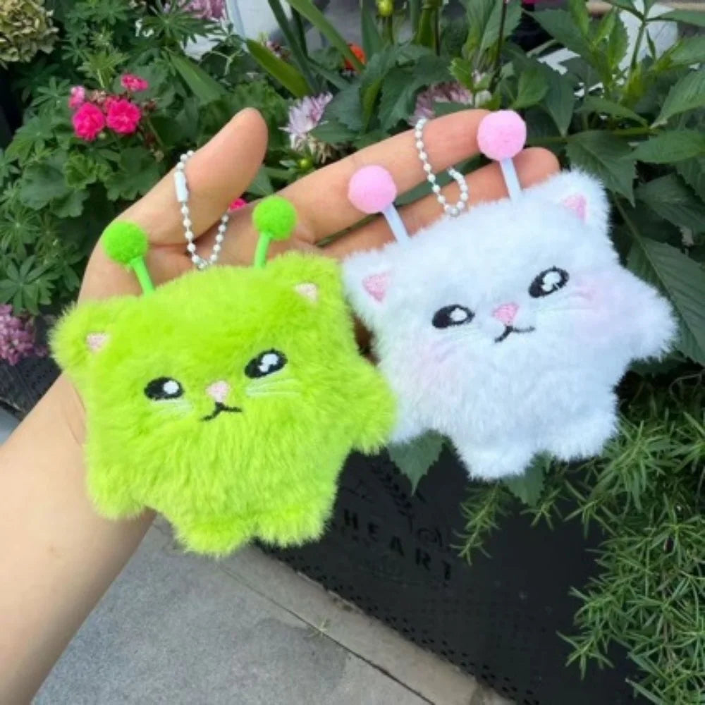 Alien Cat Plush Character Charm Keychain