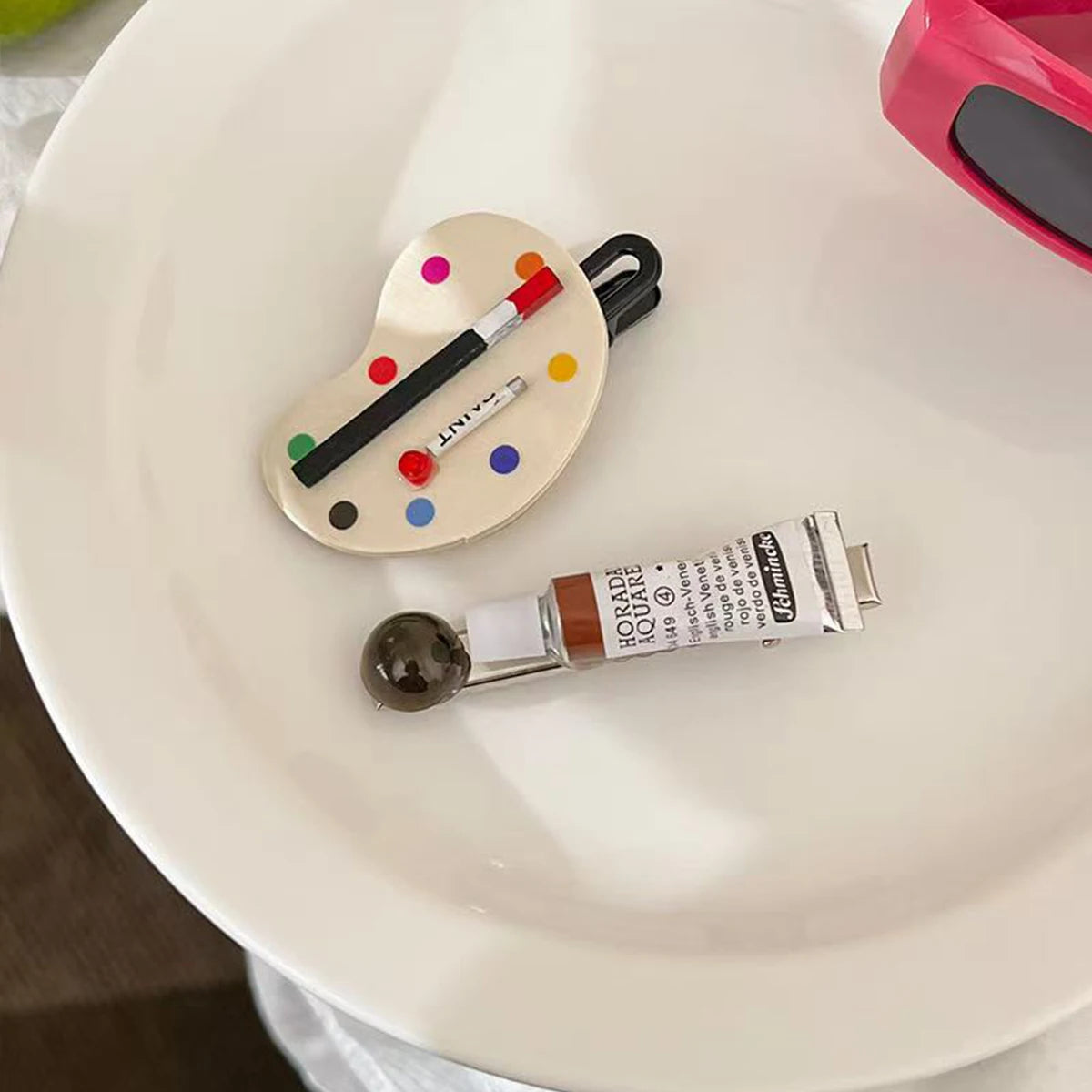 Palette and Paint Tube Hair Clip - Ice Cream Cake