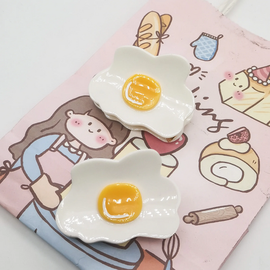 Glossy Fried Egg Acrylic Hair Claw Clip
