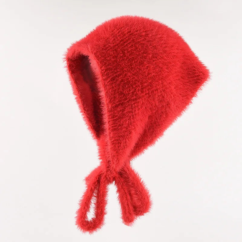 Fuzzy Knit Bonnet
