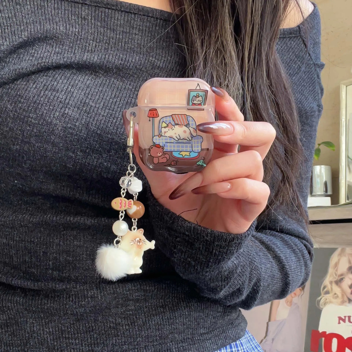 Cozy Kitty Cat AirPods Charger Case Cover