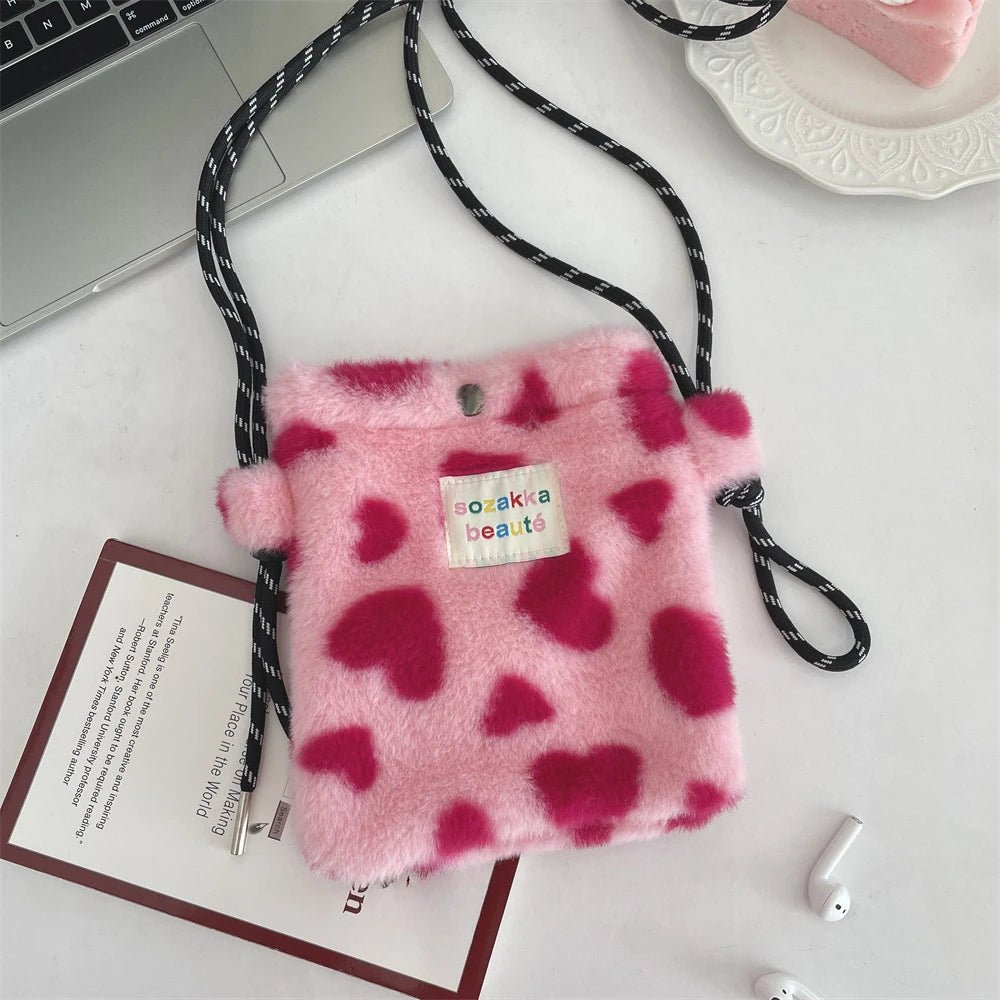 Teddy Fur Plush Pattern Shoulder Bag