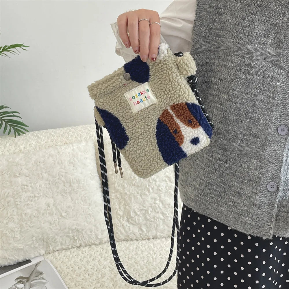 Teddy Fur Plush Pattern Shoulder Bag