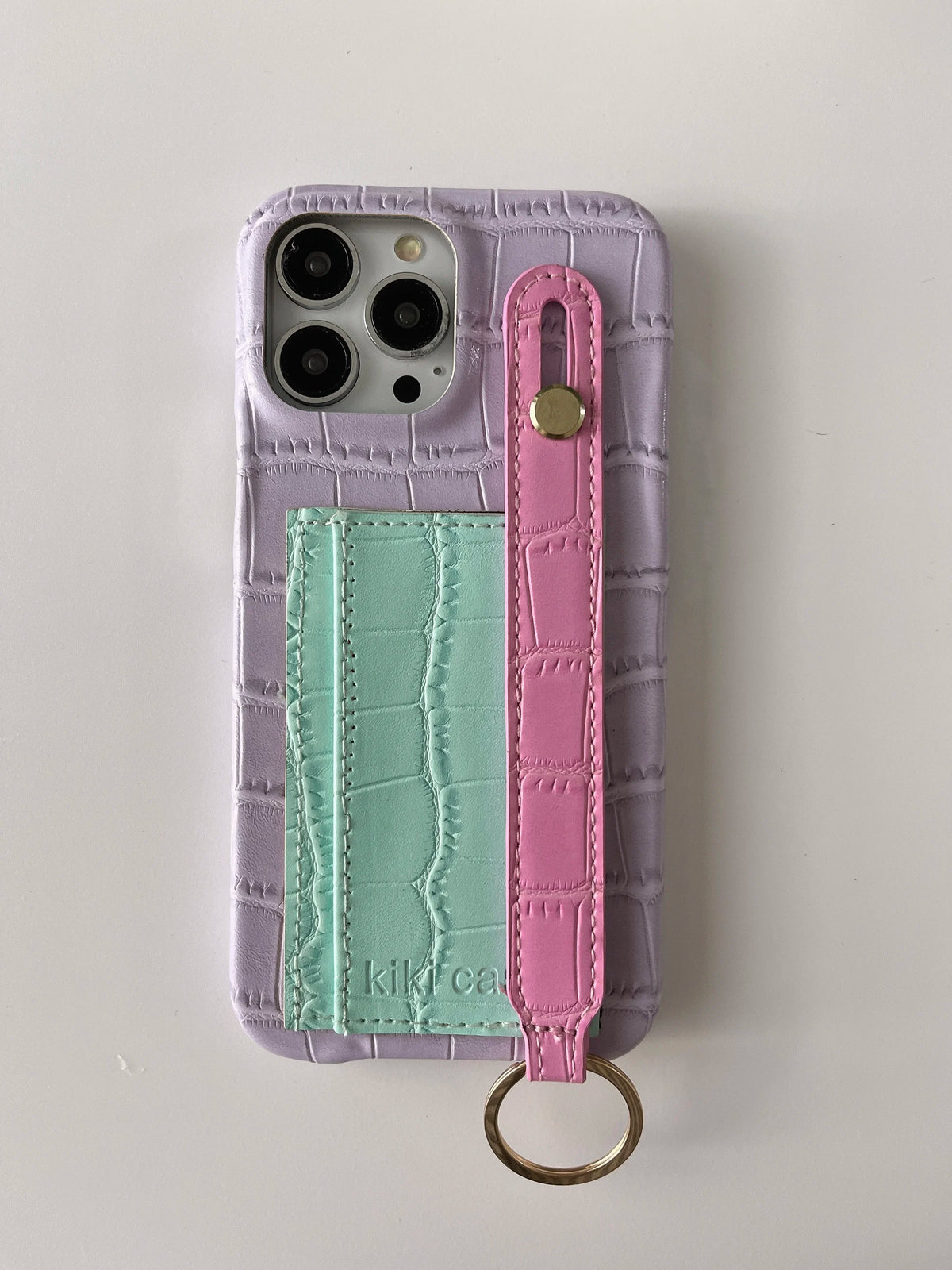 80 Pastels Crocodile Patchwork iPhone Case