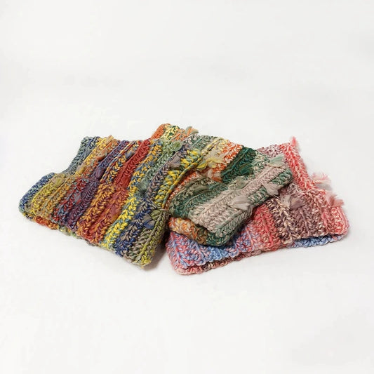 Patchwork Crochet Cat Ear Beanie