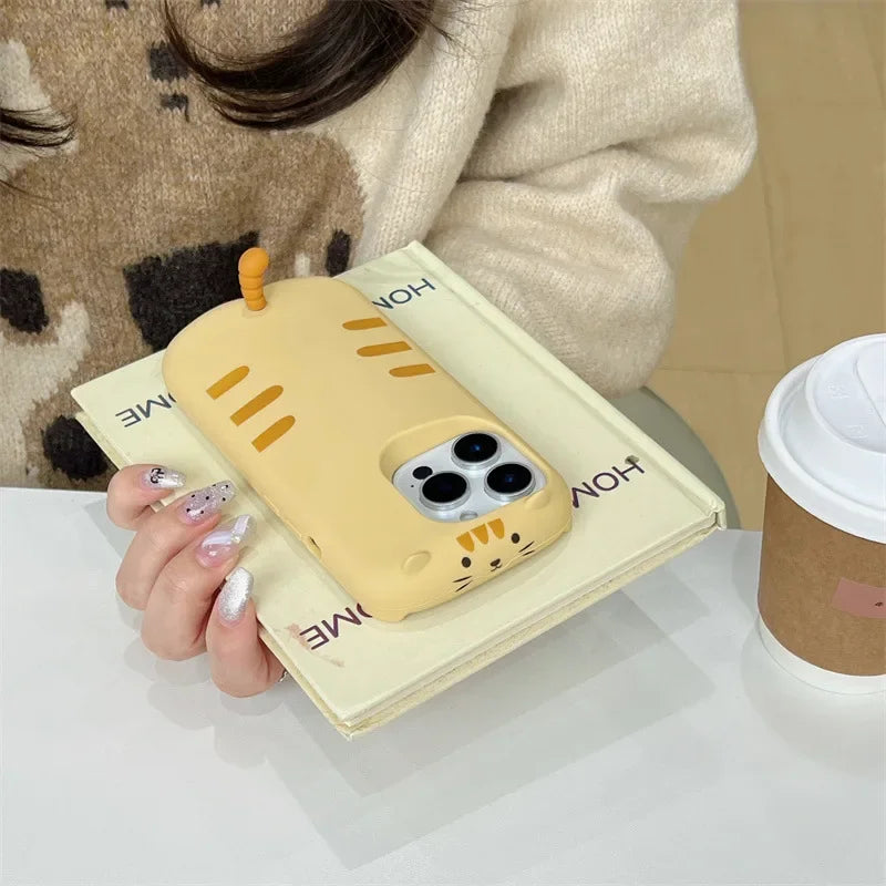 Cartoon Papa Cat cute soft shell for iPhone 17 16 15PROMAX 14 13Pro phone case shockproof for iPhone 17air 15 16Pro - Ice Cream Cake