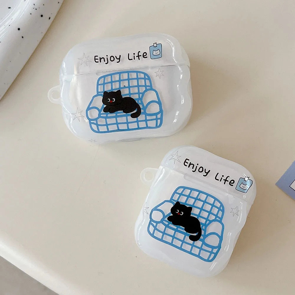 Black Cat AirPods Charger Case Cover
