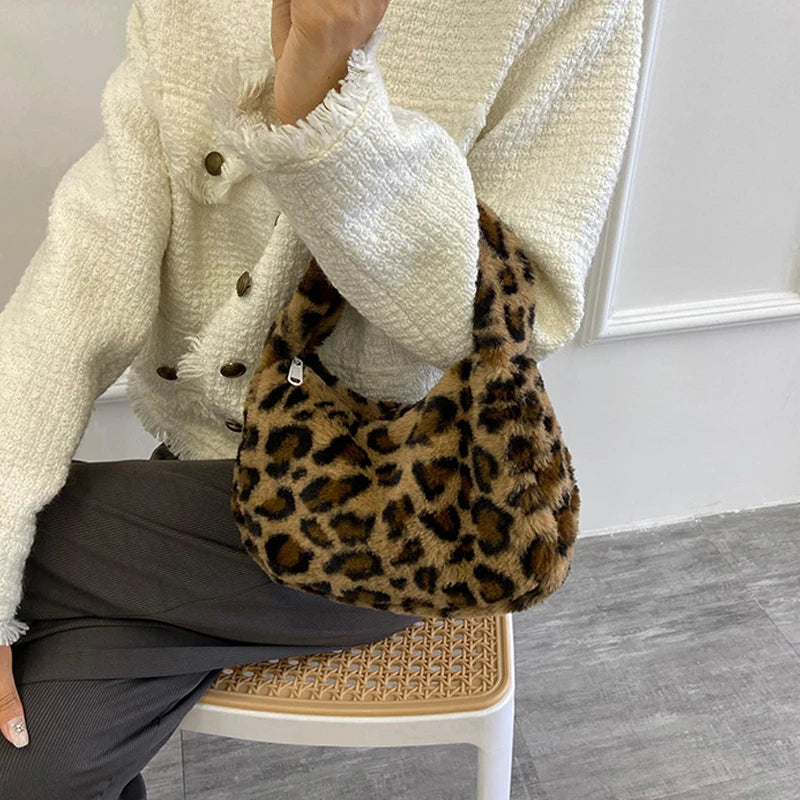 Faux Fur Animal Pattern Purse