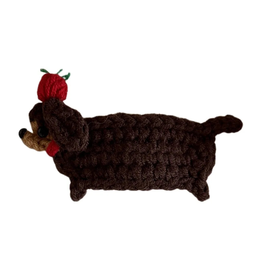 Cute Bouncy Dog Crochet Hair Clip Sweet Cartoon Cat Hairpin Women's Bangs Clips Children's Side Clip Headwear Hair Accessories - Ice Cream Cake