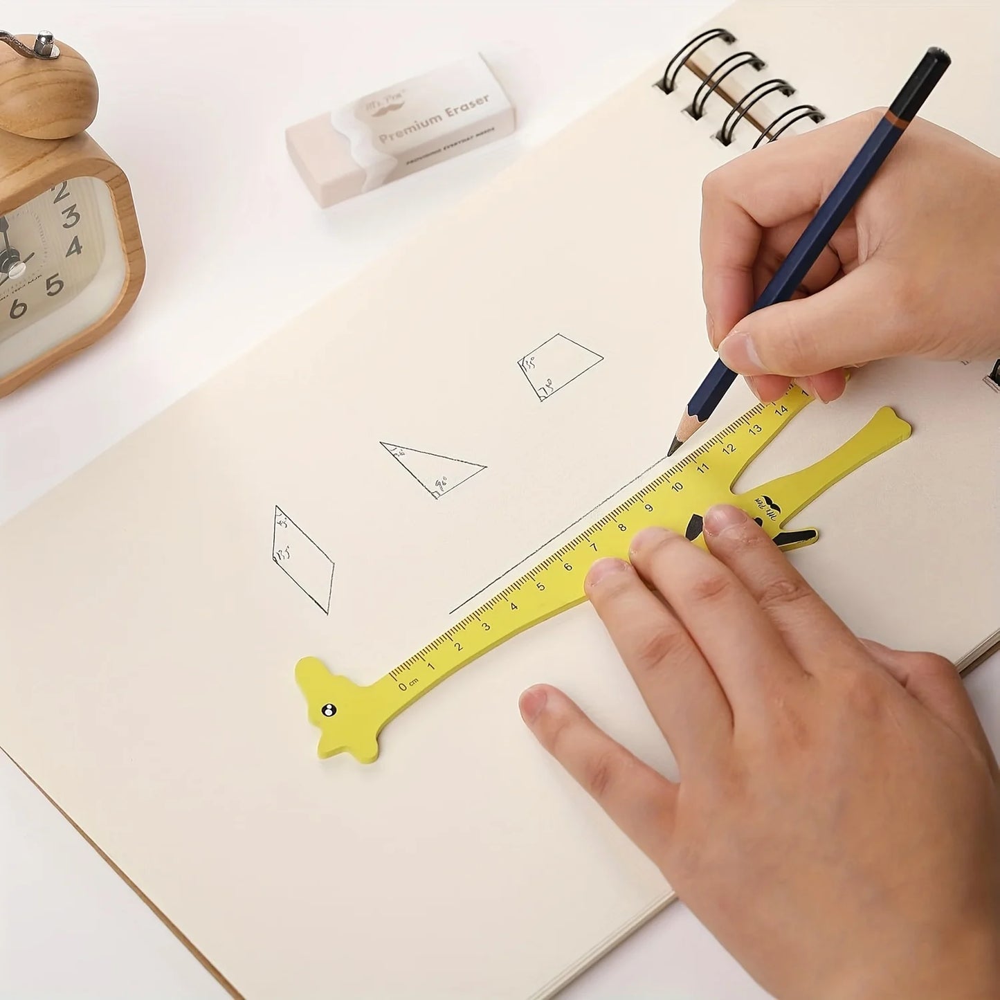 5 animal shaped rulers - decorative and practical measuring tools, classroom, holiday gifts, classroom accessories, fun design - Ice Cream Cake
