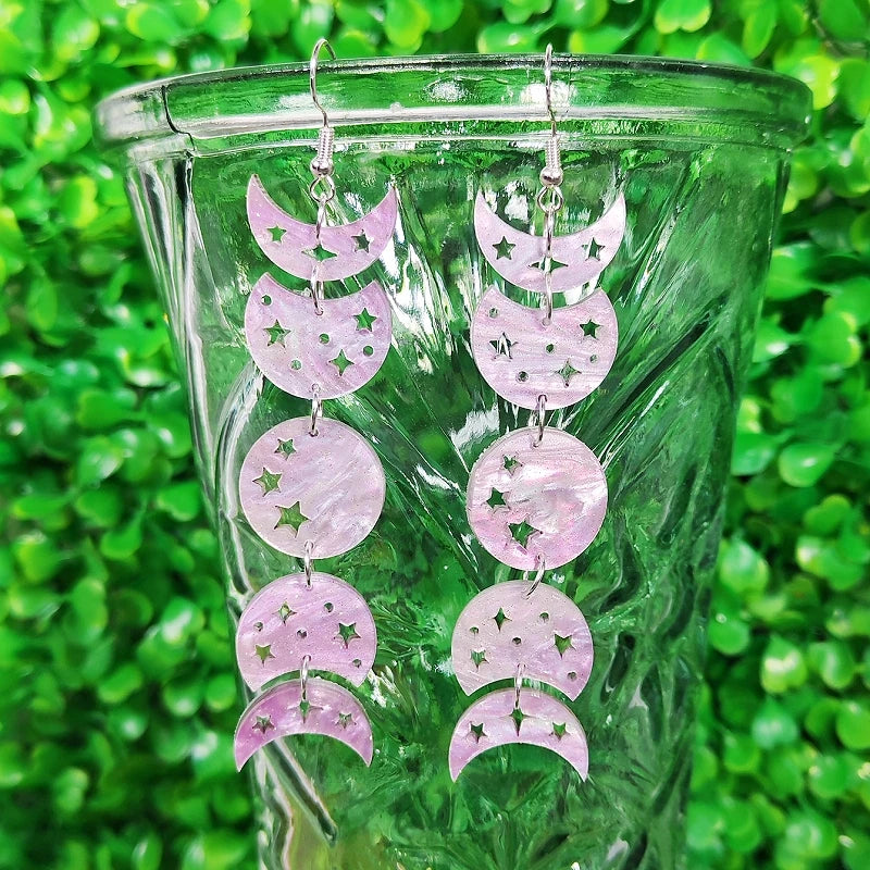 Moon Phases Drop Earrings