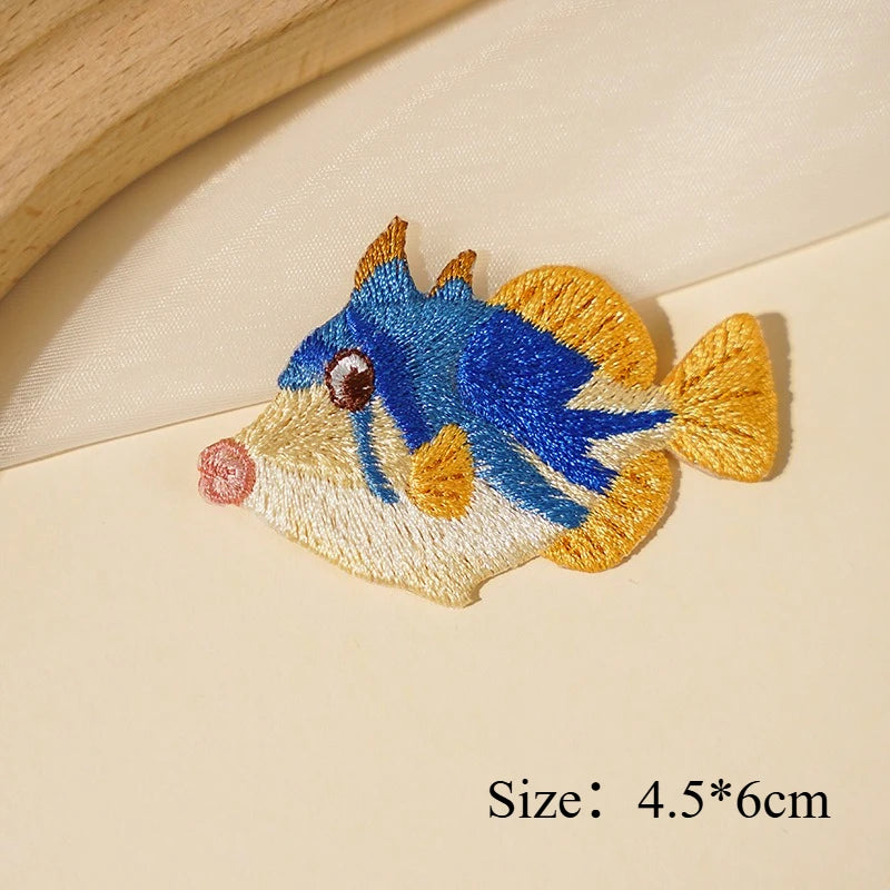 Sealife Embroidered Iron-On Patch