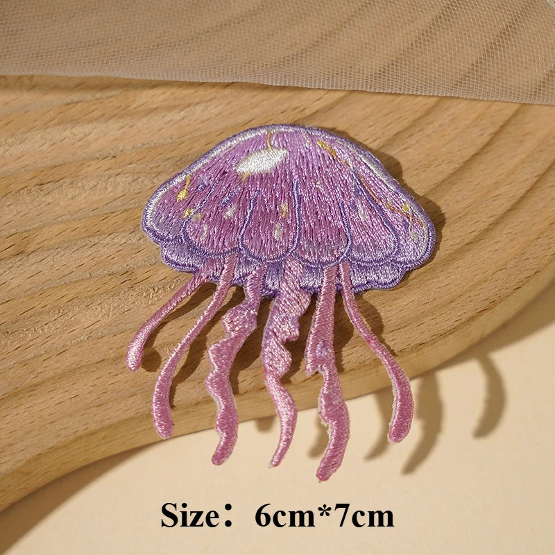 Sealife Embroidered Iron-On Patch