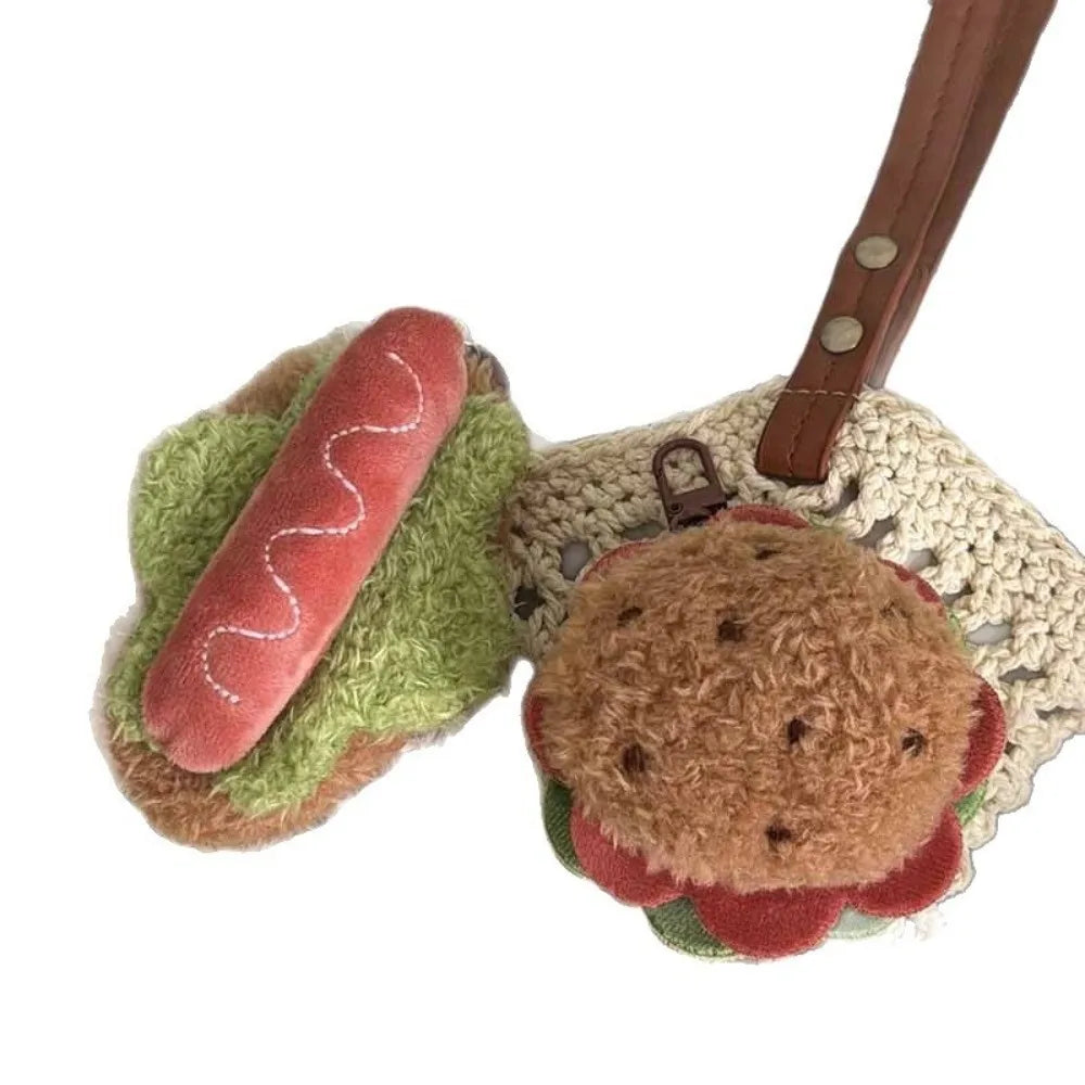 Korean Hamburger Simulation Food Keychain Stereoscopic Creative Sandwich Dessert Keyring Car Key Accessories Couple Gifts - Ice Cream Cake