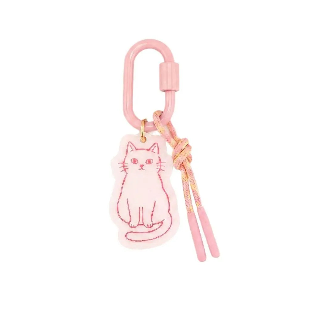 Printed Dog Rope Woven Acrylic Keychain Cat Rabbit Animals Series Pendant Cartoon Design Deer Bag Chain Charms DIY Accessories - Ice Cream Cake