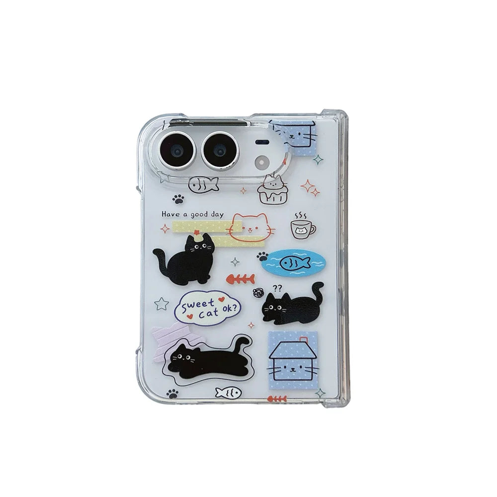 Kawaii Black Kitty Cat iPhone Duo Case