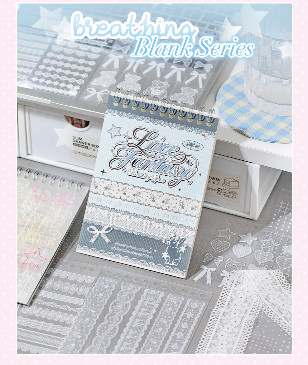 Filet Crochet Lace Sticker Book (30 Sheets)