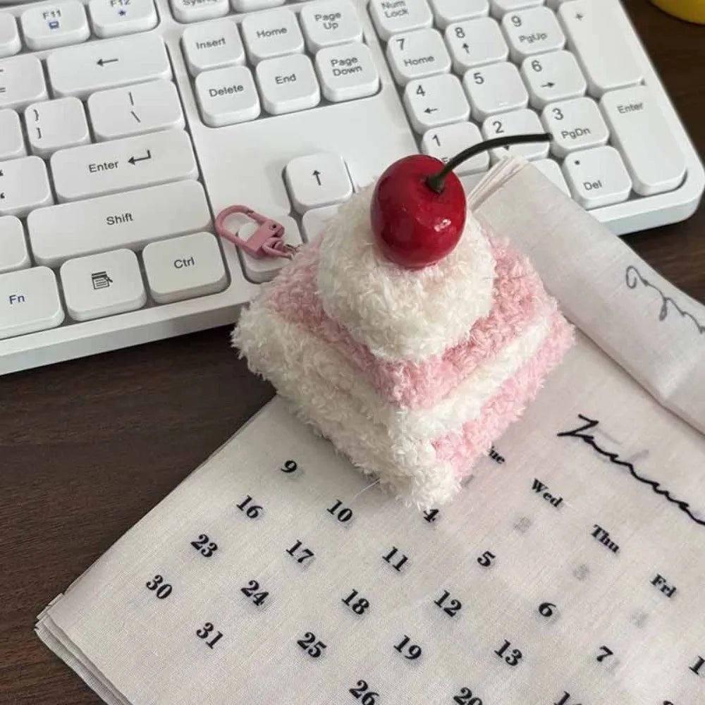 Korean Hamburger Simulation Food Keychain Stereoscopic Creative Sandwich Dessert Keyring Car Key Accessories Couple Gifts - Ice Cream Cake