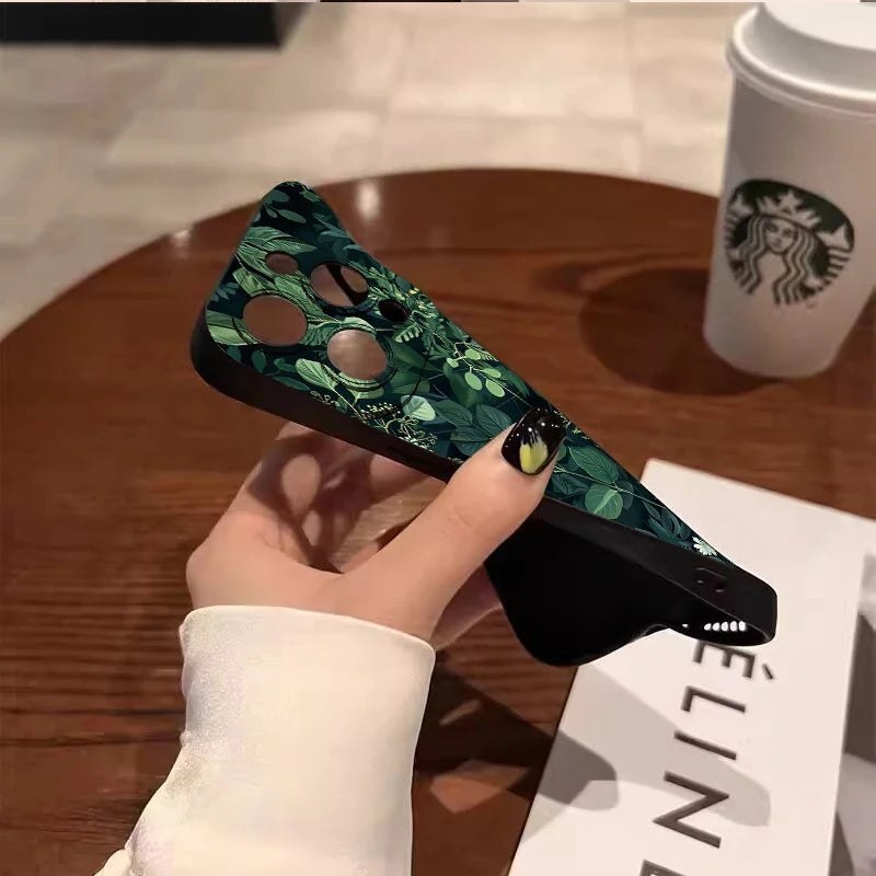 Palm tree Leaves Plant Flower Phone Case for iphone 17 16 11 12 13 14 15 Pro Max 7 8 Plus X XR XSMAX 16e Shockproof Cover Fundas - Ice Cream Cake