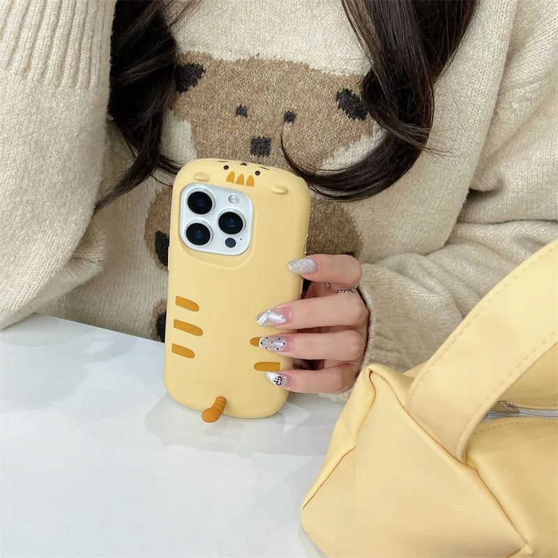 Cartoon Papa Cat cute soft shell for iPhone 17 16 15PROMAX 14 13Pro phone case shockproof for iPhone 17air 15 16Pro - Ice Cream Cake