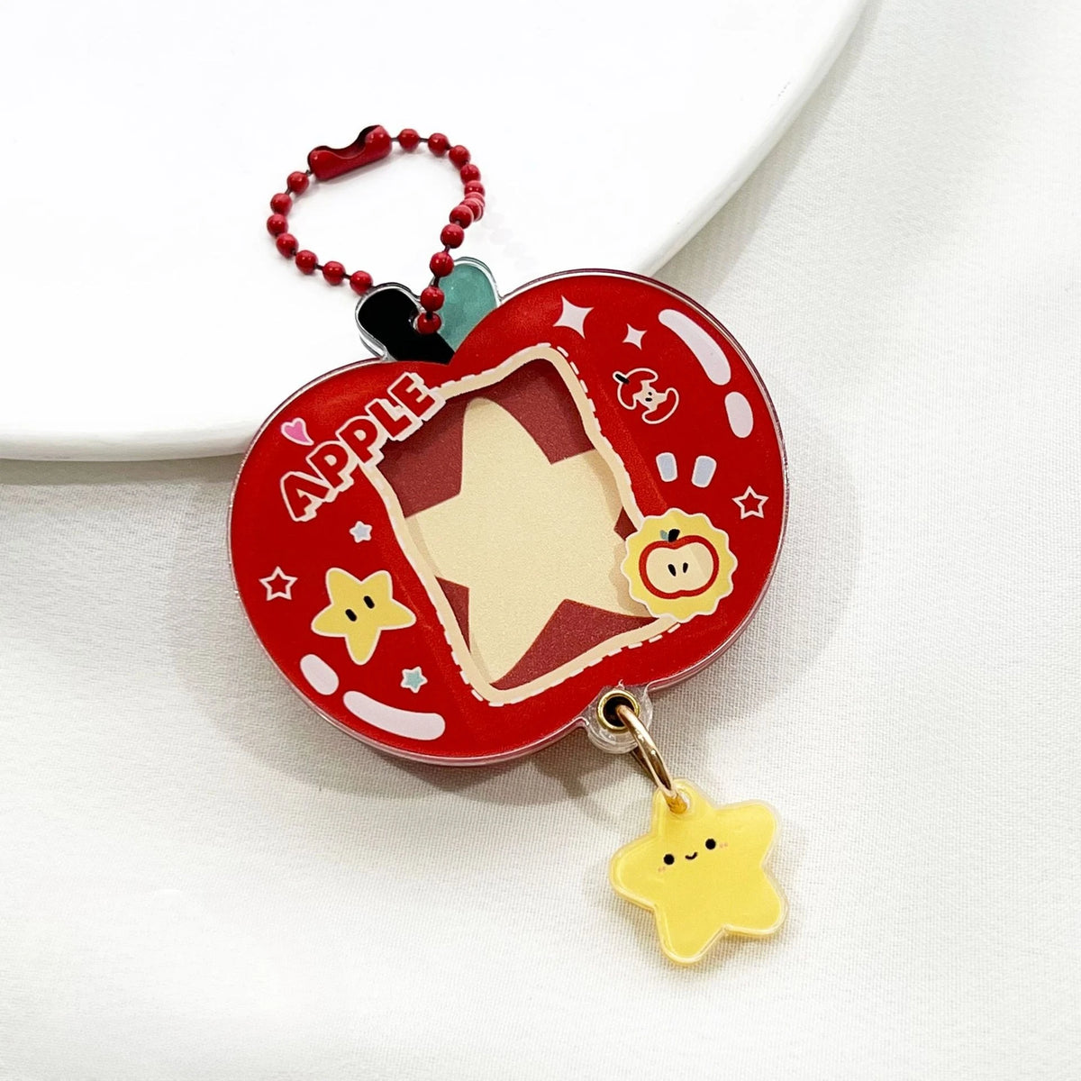 Apple Shaped Mini Photo Frame Keychain