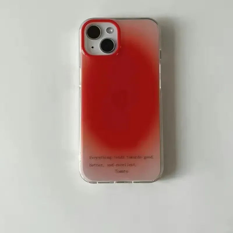 Ins Korean Style Trendy Atmosphere Red Retro 3D Tomato Phone Case For iPhone 17 16 15 14 13 12 11 Pro Max Plus Simple Cute Cover - Ice Cream Cake