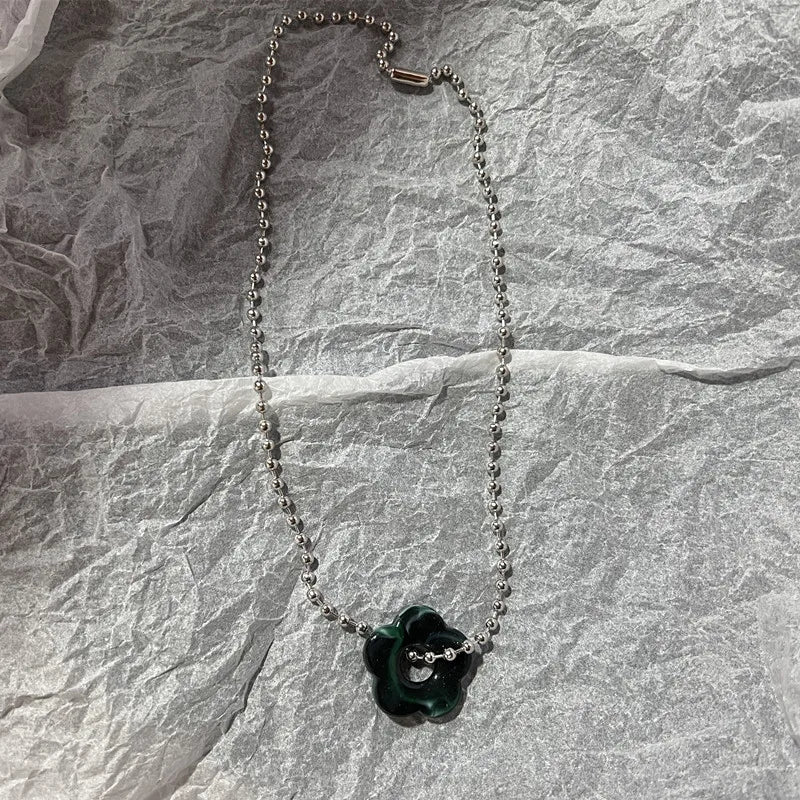 y2k Flower Pendant Necklace