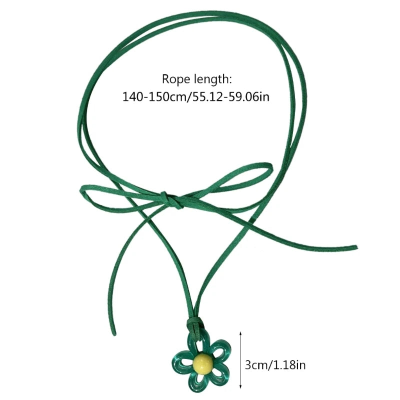 y2K Glossy Daisy Rope Necklace
