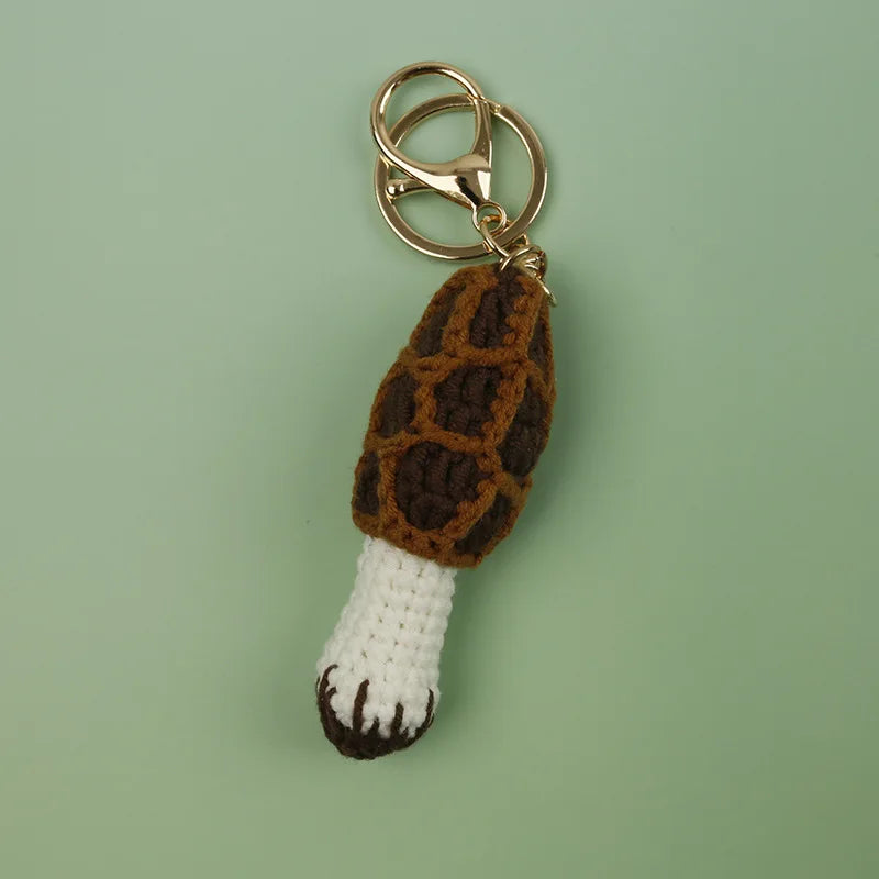 Handmade Crochet Mushroom Keychain Charm