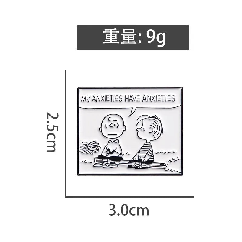 Charlie Brown and Linus "My Anxieties have Anxieties" Enamel Pin - Ice Cream Cake