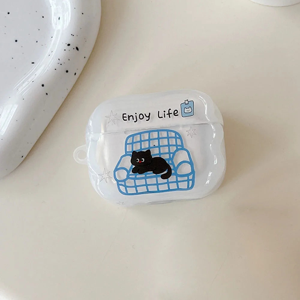 Black Cat AirPods Charger Case Cover