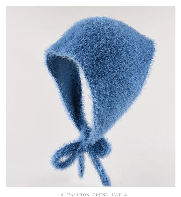 Fuzzy Knit Bonnet
