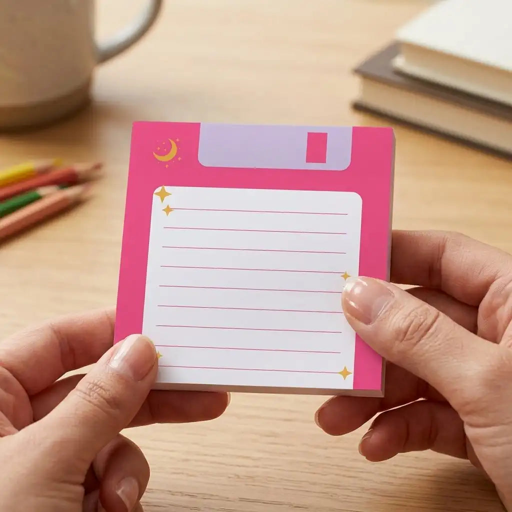 Star and Moon Floppy Disk Memo Notes