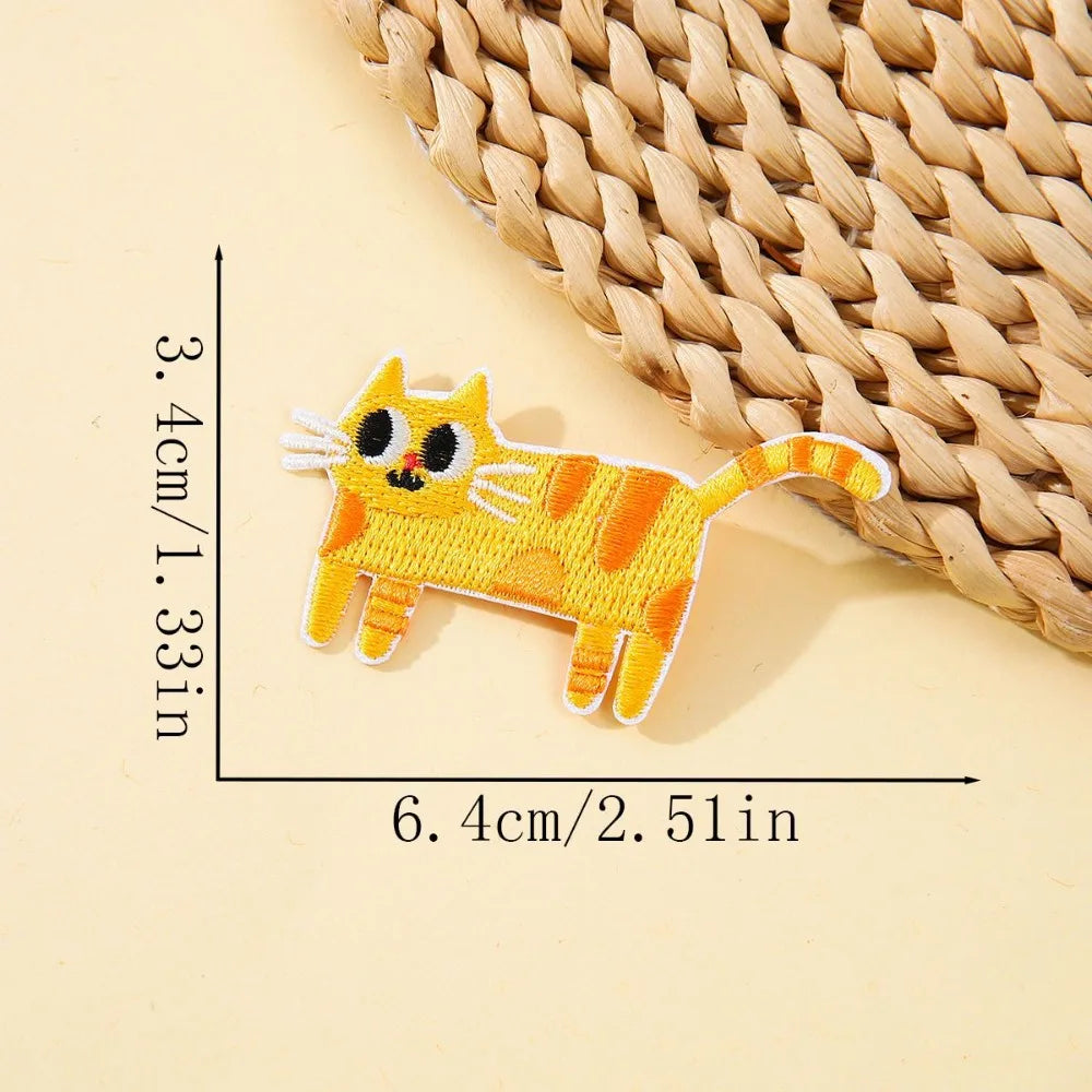 Cartoon Cat Embroidered Iron-On Patch