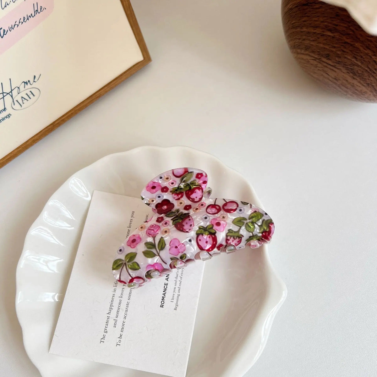 Granny Style Floral Hair Claw Clips