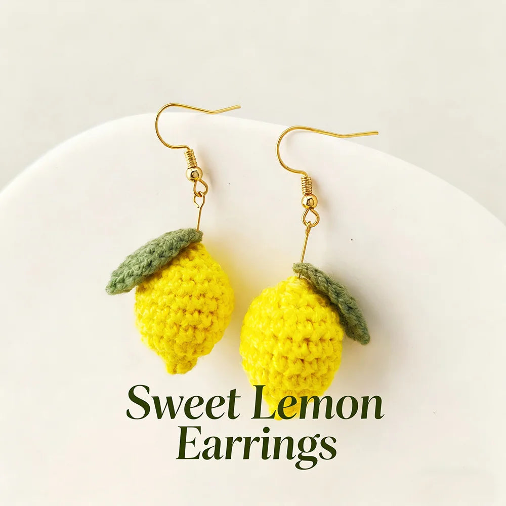 Crochet Fruit Earrings (8 Designs) - Ice Cream Cake