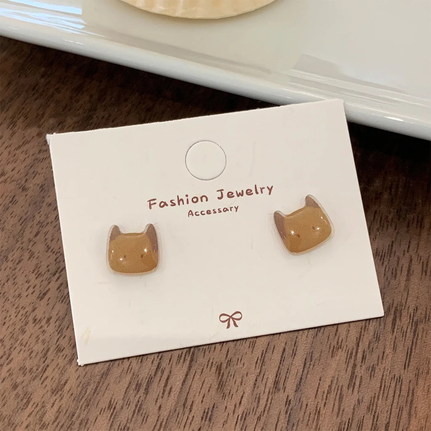 Exquisite Cute Cat Stud Earring for Women Sweet Girls Resin Small Earrings Set Korean Fashion Jewelry Accessories Gifts - Ice Cream Cake