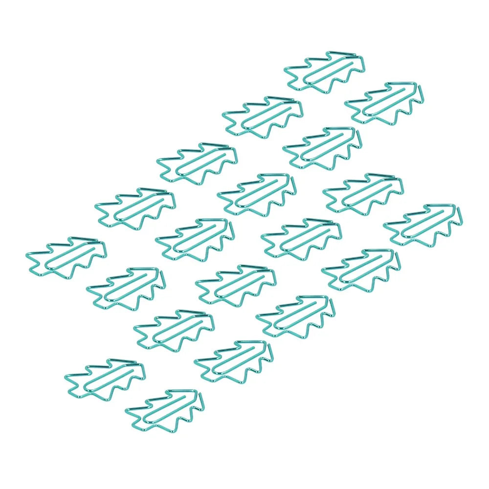 20PCS Tree Shape Mini Paperclip Electroplating Metal 32*24mm Iron Paper Clip Mini Size Dark Green Tree Shape Paperclip - Ice Cream Cake