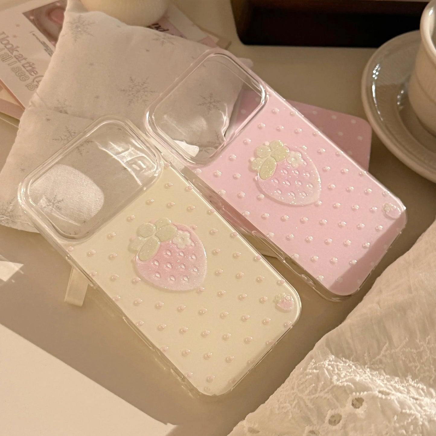 Pastel Dot Strawberry iPhone Case