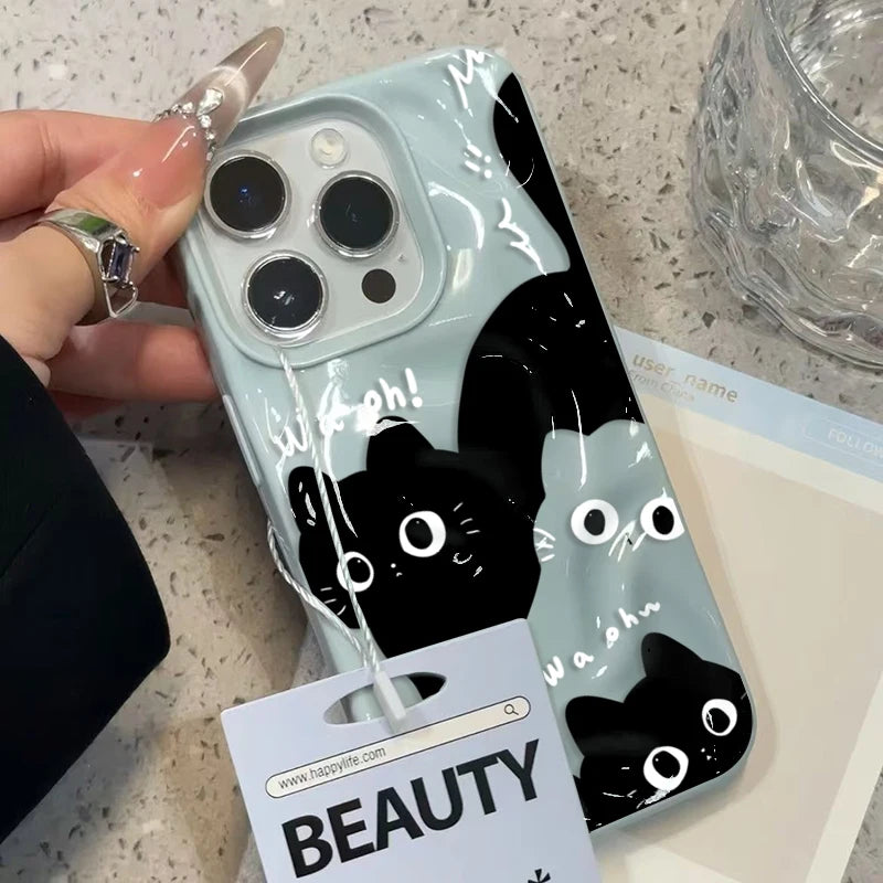 Black Cat Couple iPhone Case