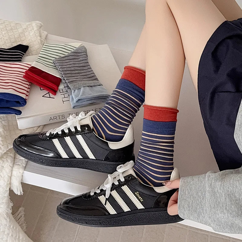Colourblock Stripe Crew Socks