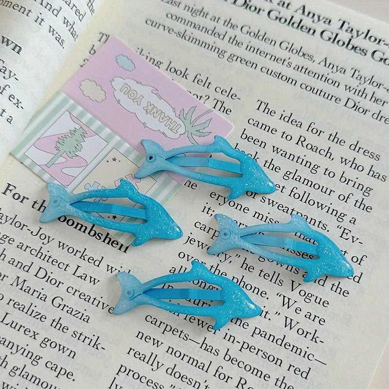 Dolphin Hair Clips (Set of 4) - Ice Cream Cake