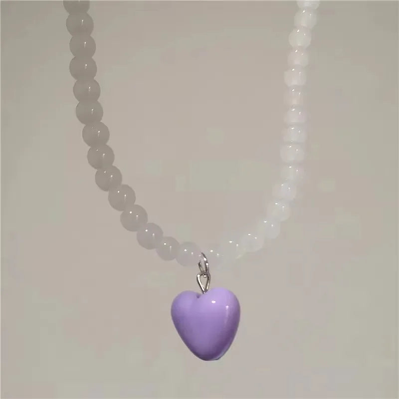 Beaded heart necklace