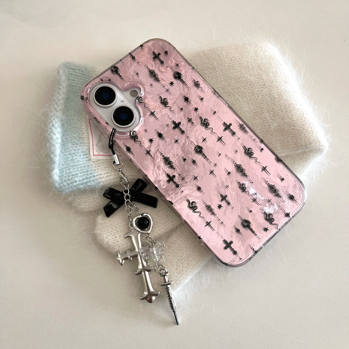 y2k Cross Pattern iPhone Case