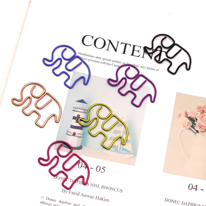 10-100pcs Color Creative Elephant Paper Clip Cartoon Cute Student Paperpin Special-shaped Paper Clip Office Stationery Paperclip - Ice Cream Cake