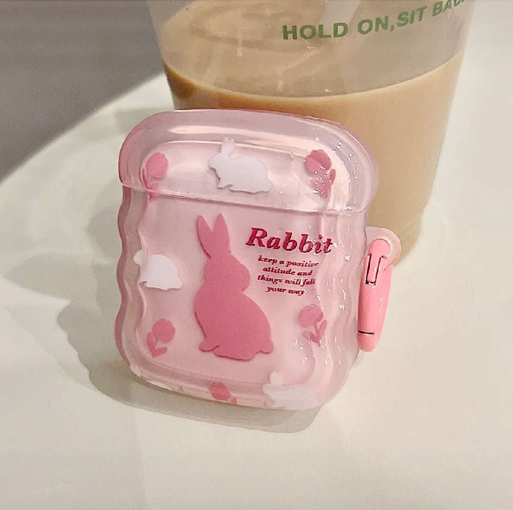 Pink Rabbit AirPods Charger Case Cover