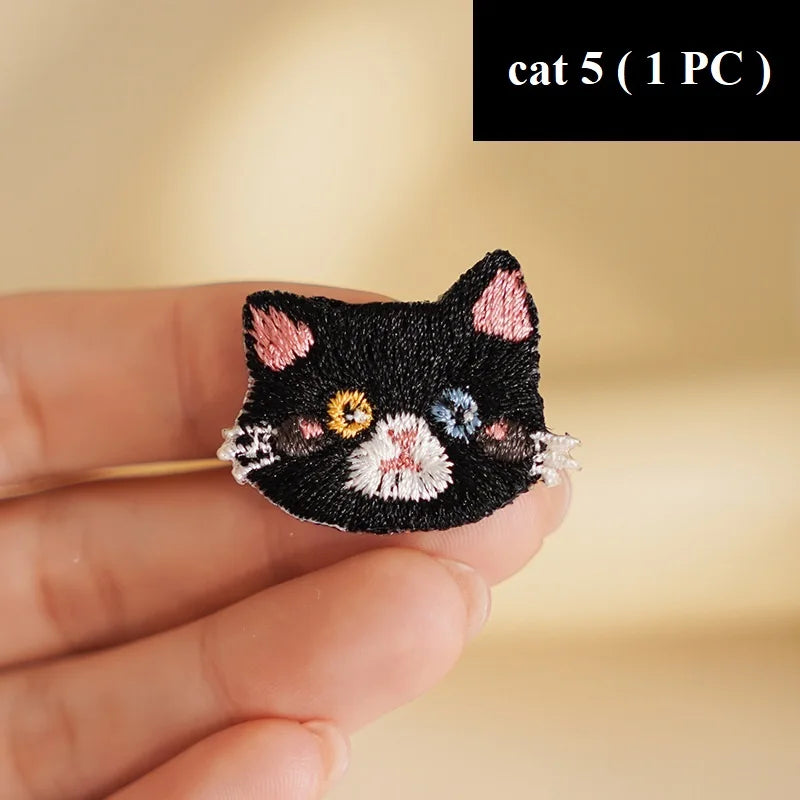 Kitty Cat Embroidered Iron on Patch (15 Designs) - Ice Cream Cake